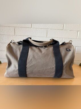 Jack Spade Brown Cotton Polyvinyl Canvas Cargo Duffle Carry-on Bag